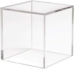 ECONOCO - 6" High x 6" Wide x 6" Deep, Display Cube Plastic Shelving - Clear - Exact Tool & Supply