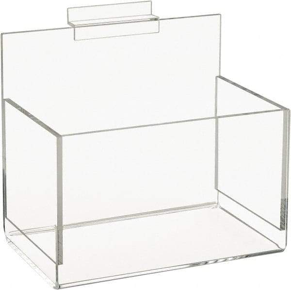 ECONOCO - 5" Deep, Clear Acrylic Slatwall Bin - 7" High x 8" Wide x 5" Long - Exact Tool & Supply