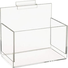 ECONOCO - 5" Deep, Clear Acrylic Slatwall Bin - 7" High x 8" Wide x 5" Long - Exact Tool & Supply