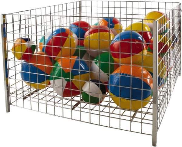 ECONOCO - 48" Long x 48" Wide x 32" High Steel Basket-Style Bulk Container - Exact Tool & Supply