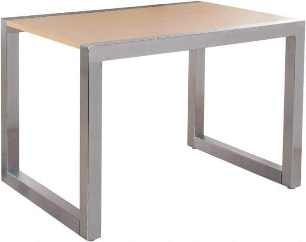 ECONOCO - 36" Long x 34" Wide x 24" High Stationary Display Table - Maple & Satin Chrome (Color), Melamine Top - Exact Tool & Supply