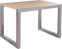 ECONOCO - 36" Long x 34" Wide x 24" High Stationary Display Table - Maple & Satin Chrome (Color), Melamine Top - Exact Tool & Supply