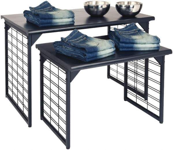 ECONOCO - 36 to 50" Wide x 25 to 32" High Stationary Nesting Table - Matte Black, Steel Frame - Exact Tool & Supply