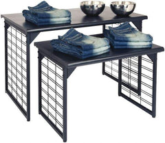 ECONOCO - 36 to 50" Wide x 25 to 32" High Stationary Nesting Table - Matte Black, Steel Frame - Exact Tool & Supply