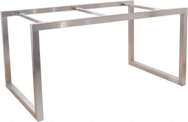ECONOCO - 60" Long x 36" Wide x 30" High Stationary Display Table Frame - Satin Chrome, Steel Frame - Exact Tool & Supply