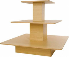 ECONOCO - 48" Long x 48" Wide x 42" High Stationary 3-Tier Table - Maple (Color), Melamine - Exact Tool & Supply