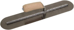 SEYMOUR-MIDWEST - Carbon Steel Rounded End Trowel - 18" Long x 4" Wide, Wood Handle - Exact Tool & Supply