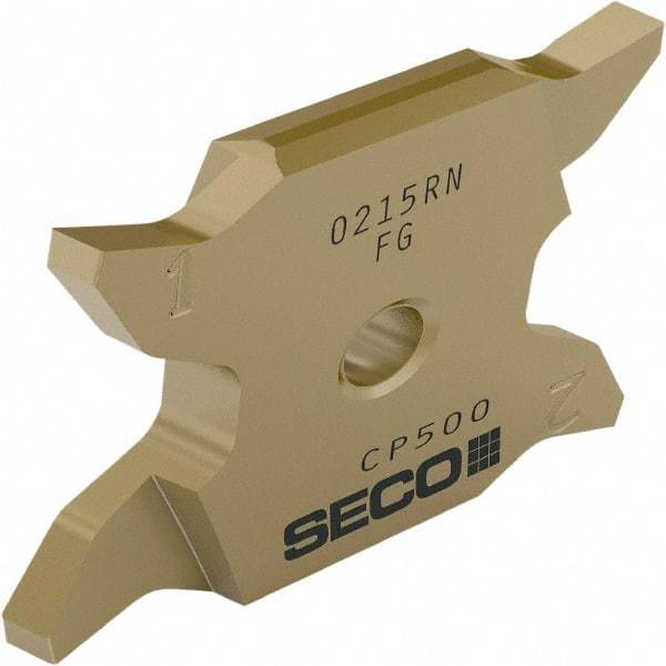Seco - 2503015X4GKL Grade TGH1050, 0.1" Cutting Width Carbide Grooving Insert - 0.256" Max Depth of Cut, Left Hand, 0.15mm Corner Radius - Exact Tool & Supply