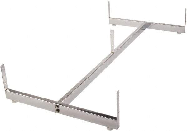ECONOCO - 24-1/2" Wide, Open Shelving Accessory/Component - Steel, Chrome Finish, 49-1/2" Long, Use with Grid Panels - Exact Tool & Supply