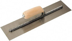 SEYMOUR-MIDWEST - Carbon Steel Finish Trowel - 16" Long x 4" Wide, Wood Handle - Exact Tool & Supply