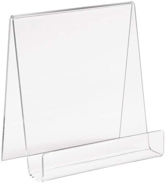 ECONOCO - 5-1/2" Wide x 6" High, Acrylic Display Easel - Clear - Exact Tool & Supply