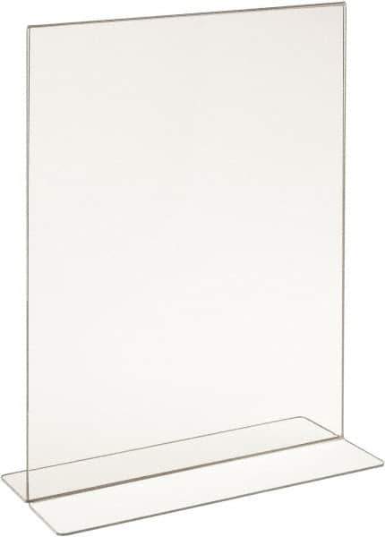 ECONOCO - 11 Inch Wide x 14 Inch High Sign Compatibility, Acrylic Round Frame Counter Top Sign Holder - Clear, 14 Inch Holder Height, Holds 1 Sign - Exact Tool & Supply