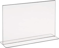 ECONOCO - 11 Inch Wide x 7 Inch High Sign Compatibility, Acrylic Round Frame Counter Top Sign Holder - Clear, 7 Inch Holder Height, Holds 1 Sign - Exact Tool & Supply