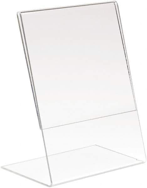 ECONOCO - 5-1/2 Inch Wide x 7 Inch High Sign Compatibility, Acrylic Round Frame Counter Top Sign Holder - Clear, 7 Inch Holder Height, Holds 1 Sign - Exact Tool & Supply