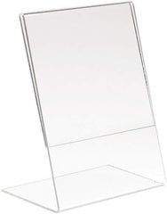 ECONOCO - 5-1/2 Inch Wide x 7 Inch High Sign Compatibility, Acrylic Round Frame Counter Top Sign Holder - Clear, 7 Inch Holder Height, Holds 1 Sign - Exact Tool & Supply