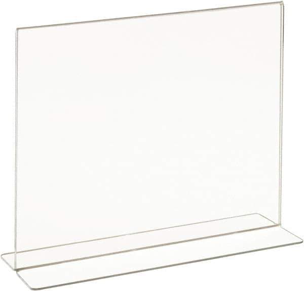 ECONOCO - 11 Inch Wide x 8-1/2 Inch High Sign Compatibility, Acrylic Round Frame Counter Top Sign Holder - Clear, 8-1/2 Inch Holder Height, Holds 1 Sign - Exact Tool & Supply