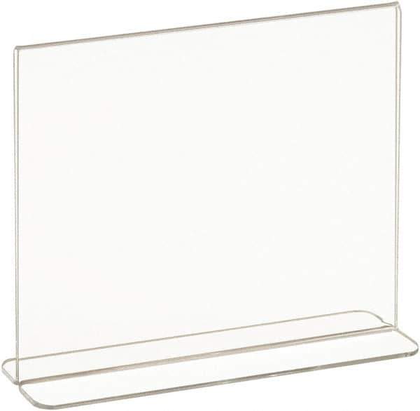 ECONOCO - 7 Inch Wide x 5-1/2 Inch High Sign Compatibility, Acrylic Round Frame Counter Top Sign Holder - Clear, 5-1/2 Inch Holder Height, Holds 1 Sign - Exact Tool & Supply