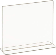 ECONOCO - 7 Inch Wide x 5-1/2 Inch High Sign Compatibility, Acrylic Round Frame Counter Top Sign Holder - Clear, 5-1/2 Inch Holder Height, Holds 1 Sign - Exact Tool & Supply