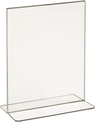 ECONOCO - 5-1/2 Inch Wide x 7 Inch High Sign Compatibility, Acrylic Round Frame Counter Top Sign Holder - Clear, 7 Inch Holder Height, Holds 1 Sign - Exact Tool & Supply