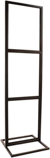 ECONOCO - 22 Inch Wide x 28 Inch High Sign Compatibility, Steel Square Frame Triple Bulletin Sign Holder - Matte Black, 90 Inch Holder Height, Holds 3 Signs - Exact Tool & Supply