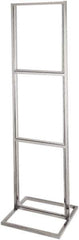 ECONOCO - 22 Inch Wide x 28 Inch High Sign Compatibility, Steel Square Frame Triple Bulletin Sign Holder - Chrome, 90 Inch Holder Height, Holds 3 Signs - Exact Tool & Supply