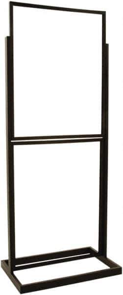 ECONOCO - 22 Inch Wide x 28 Inch High Sign Compatibility, Steel Square Frame Double Bulletin Sign Holder - Matte Black, 56 Inch Holder Height, Holds 2 Signss - Exact Tool & Supply