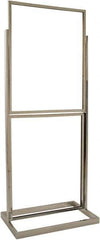 ECONOCO - 22 Inch Wide x 28 Inch High Sign Compatibility, Steel Square Frame Double Bulletin Sign Holder - Chrome, 56 Inch Holder Height, Holds 2 Signss - Exact Tool & Supply