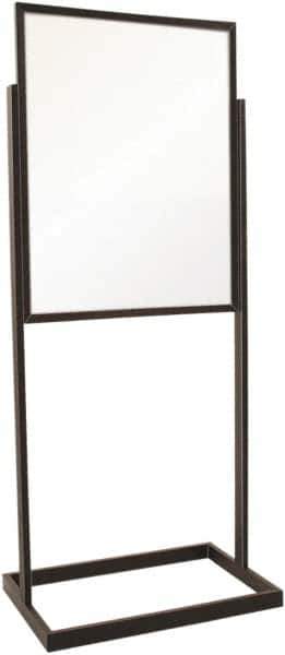 ECONOCO - 22 Inch Wide x 28 Inch High Sign Compatibility, Steel Square Frame Bulletin Sign Holder - Matte Black, 56 Inch Holder Height, Holds 1 Sign - Exact Tool & Supply
