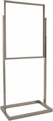 ECONOCO - 22 Inch Wide x 28 Inch High Sign Compatibility, Steel Square Frame Bulletin Sign Holder - Chrome, 56 Inch Holder Height, Holds 1 Sign - Exact Tool & Supply