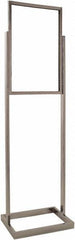 ECONOCO - 14 Inch Wide x 22 Inch High Sign Compatibility, Steel Square Frame Bulletin Sign Holder - Chrome, 56 Inch Holder Height, Holds 1 Sign - Exact Tool & Supply