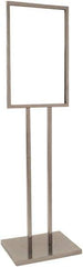 ECONOCO - 14 Inch Wide x 22 Inch High Sign Compatibility, Steel Square Frame Bulletin Sign Holder - Chrome, 53 Inch Holder Height, Holds 1 Sign - Exact Tool & Supply