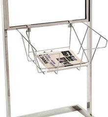 ECONOCO - 18 Inch Wide x 7 Inch High Sign Compatibility, Steel Literature Basket - Chrome, 7 Inch Holder Height - Exact Tool & Supply