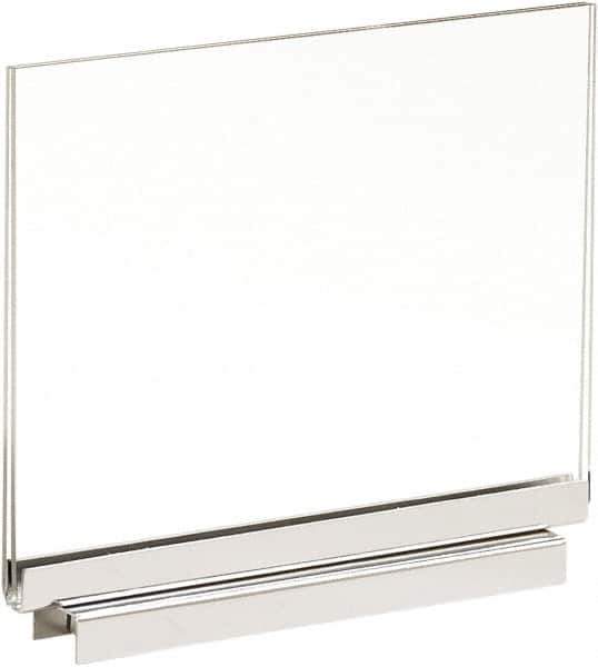 ECONOCO - 7 Inch Wide x 5-1/2 Inch High Sign Compatibility, Acrylic Square Frame Sign Holder - Clear, 5-1/2 Inch Holder Height, Holds 1 Sign - Exact Tool & Supply
