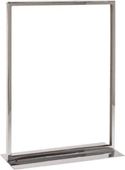 ECONOCO - 11 Inch Wide x 14 Inch High Sign Compatibility, Steel Square Frame Sign Holder - Chrome, 14 Inch Holder Height, Holds 1 Sign - Exact Tool & Supply