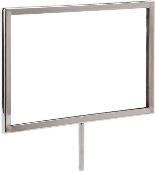 ECONOCO - 11 Inch Wide x 7 Inch High Sign Compatibility, Steel Square Frame Sign Holder - Chrome, 7 Inch Holder Height, Holds 1 Sign - Exact Tool & Supply