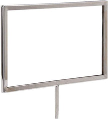 ECONOCO - 11 Inch Wide x 7 Inch High Sign Compatibility, Steel Square Frame Sign Holder - Chrome, 7 Inch Holder Height, Holds 1 Sign - Exact Tool & Supply