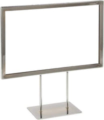 ECONOCO - 11 Inch Wide x 7 Inch High Sign Compatibility, Steel Square Frame Sign Holder - Chrome, 7 Inch Holder Height, Holds 1 Sign - Exact Tool & Supply