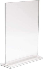 ECONOCO - 8-1/2 Inch Wide x 11 Inch High Sign Compatibility, Acrylic Round Frame Counter Top Sign Holder - Clear, 11 Inch Holder Height, Holds 1 Sign - Exact Tool & Supply