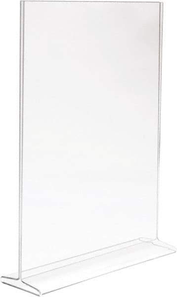 ECONOCO - 11 Inch Wide x 14 Inch High Sign Compatibility, Acrylic Round Frame Counter Top Sign Holder - Clear, 14 Inch Holder Height, Holds 1 Sign - Exact Tool & Supply