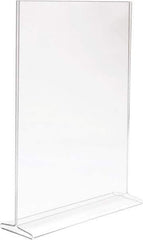 ECONOCO - 11 Inch Wide x 14 Inch High Sign Compatibility, Acrylic Round Frame Counter Top Sign Holder - Clear, 14 Inch Holder Height, Holds 1 Sign - Exact Tool & Supply