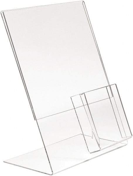 ECONOCO - 8-1/2 Inch Wide x 11 Inch High Sign Compatibility, Acrylic Round Frame Counter Top Sign Holder - Clear, 11 Inch Holder Height, Holds 1 Sign - Exact Tool & Supply