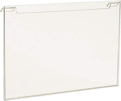 ECONOCO - 11 Inch Wide x 7 Inch High Sign Compatibility, Acrylic Round Frame Slatwall, Gridwall Sign Holder - Clear, 7 Inch Holder Height, Holds 1 Sign - Exact Tool & Supply