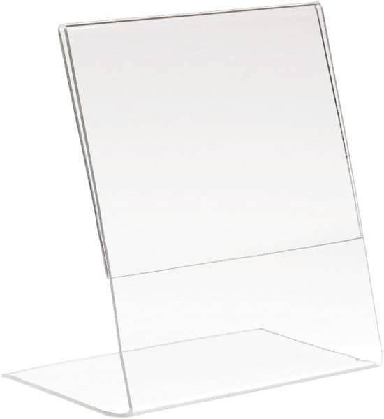 ECONOCO - 8-1/2 Inch Wide x 11 Inch High Sign Compatibility, Acrylic Round Frame Counter Top Sign Holder - Clear, 11 Inch Holder Height, Holds 1 Sign - Exact Tool & Supply