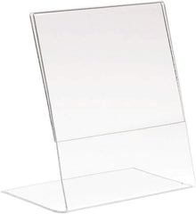 ECONOCO - 8-1/2 Inch Wide x 11 Inch High Sign Compatibility, Acrylic Round Frame Counter Top Sign Holder - Clear, 11 Inch Holder Height, Holds 1 Sign - Exact Tool & Supply