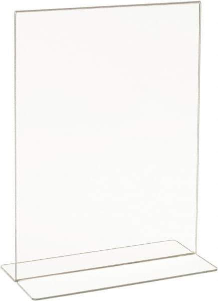 ECONOCO - 8-1/2 Inch Wide x 11 Inch High Sign Compatibility, Acrylic Round Frame Counter Top Sign Holder - Clear, 11 Inch Holder Height, Holds 1 Sign - Exact Tool & Supply