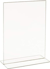 ECONOCO - 8-1/2 Inch Wide x 11 Inch High Sign Compatibility, Acrylic Round Frame Counter Top Sign Holder - Clear, 11 Inch Holder Height, Holds 1 Sign - Exact Tool & Supply