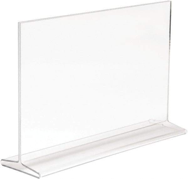 ECONOCO - 11 Inch Wide x 7 Inch High Sign Compatibility, Acrylic Round Frame Counter Top Sign Holder - Clear, 7 Inch Holder Height, Holds 1 Sign - Exact Tool & Supply