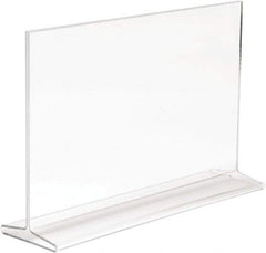 ECONOCO - 11 Inch Wide x 7 Inch High Sign Compatibility, Acrylic Round Frame Counter Top Sign Holder - Clear, 7 Inch Holder Height, Holds 1 Sign - Exact Tool & Supply