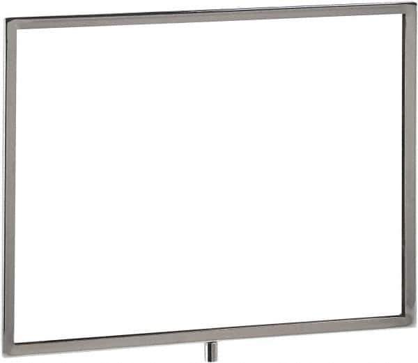 ECONOCO - 14 Inch Wide x 11 Inch High Sign Compatibility, Steel Square Frame Sign Holder - Chrome, 11 Inch Holder Height, Holds 1 Sign - Exact Tool & Supply