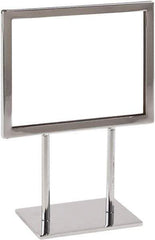 ECONOCO - 7 Inch Wide x 5-1/2 Inch High Sign Compatibility, Steel Square Frame Sign Holder - Chrome, 5-1/2 Inch Holder Height, Holds 1 Sign - Exact Tool & Supply